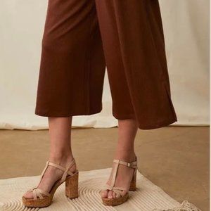 NWT Matilda Jane Alice Textured Wide Leg Cropped Pants Size Large